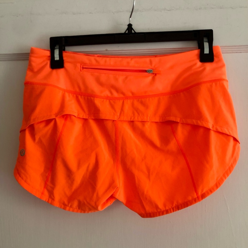 LULULEMON Speed Up Shorts 2.5" Orange Size 4 EUC - Picture 2 of 5